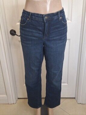 Ruff Hewn Women's Straight Leg Jeans in Dark Blue Wash